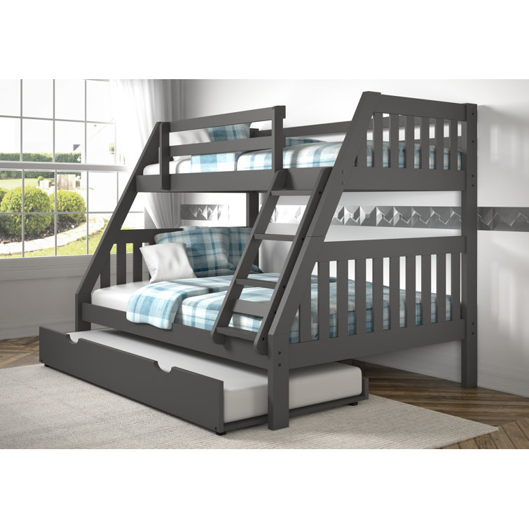 Harriet Bee Dubbo Solid Wood Standard Bunk Bed with Trundle by Harriet